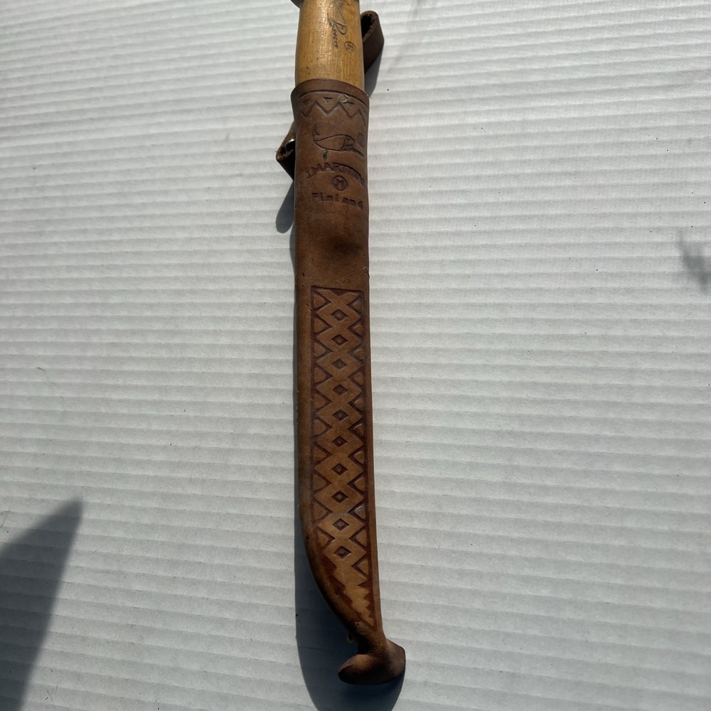 VTG J Marttiini Rapala Fish 8" Fillet Knife 4" Blade Leather Sheath Finland